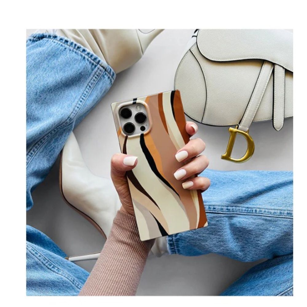 Flaunt Square Neutral Print iPhone Case, 15